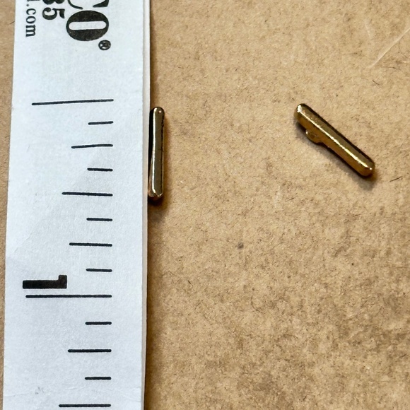 2/$15 Gold bar or stick post/stud earrings. Rounded, elongated bar/stick shape. - Picture 6 of 7